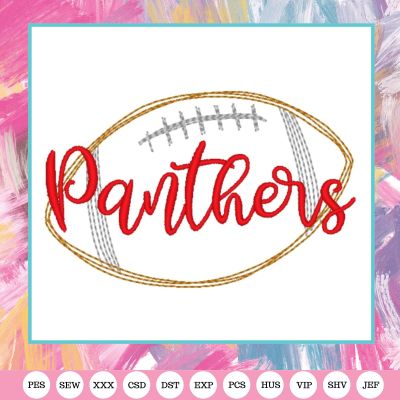 panthers football embroidery design